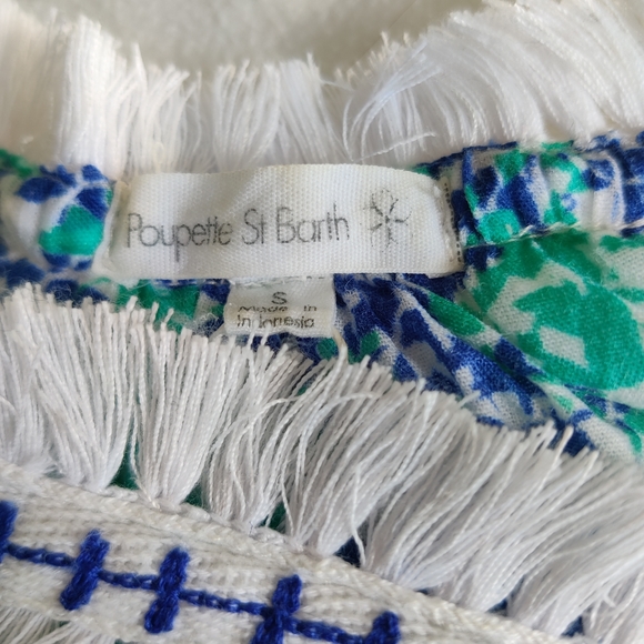 Poupette St. Barth BELINE Fringe v-neck Dress Aqua Size S - Picture 7 of 9